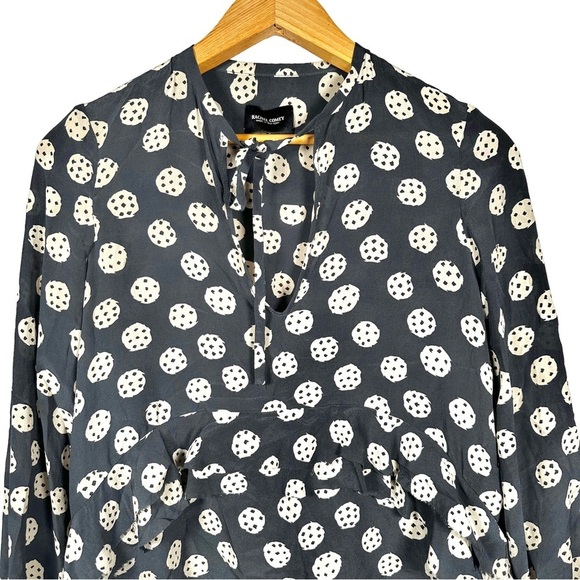 RACHEL COMEY 100% Silk Printed Ruffled Blouse - Picture 9 of 9
